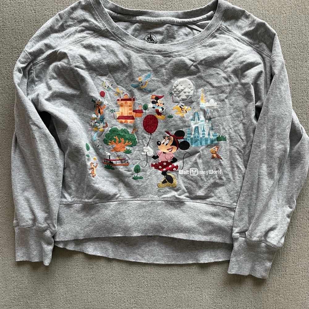 Disney Gray Minnie Mouse Sweater
